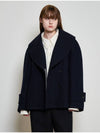 Oversized Shawl Collar Half CoatNavy - MU:ARVO - BALAAN 2