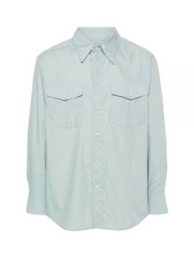 Western Poplin Long Sleeve Shirt Blue - LEMAIRE - BALAAN 2