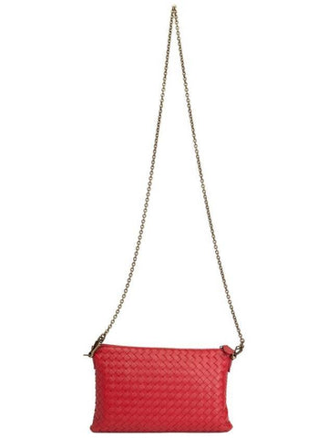 Intrecciato Chain Cross Bag Red - BOTTEGA VENETA - BALAAN.