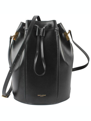 Talitha Medium Leather Bucket Bag Black - SAINT LAURENT - BALAAN 1