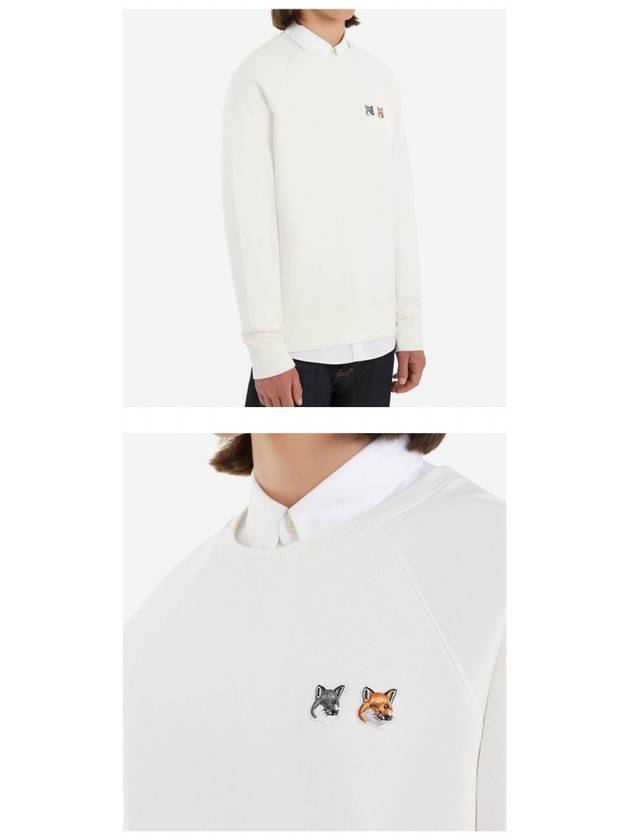 Double Fox Head Patch Classic Sweatshirt Ecru - MAISON KITSUNE - BALAAN 6