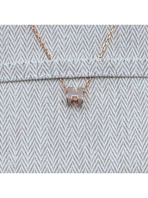 Mini Pop H Pendant Rose Gold & Marron Glace - HERMES - BALAAN 4