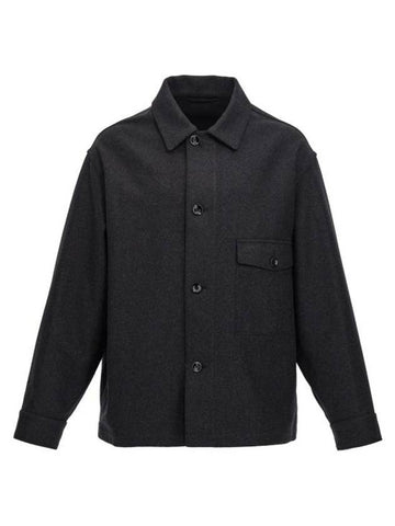 One Pocket Over Long Sleeve Shirt Black - LEMAIRE - BALAAN 1