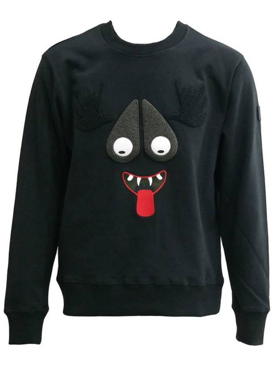 HAHA Monster Sweatshirt Black - MOOSE KNUCKLES - BALAAN.