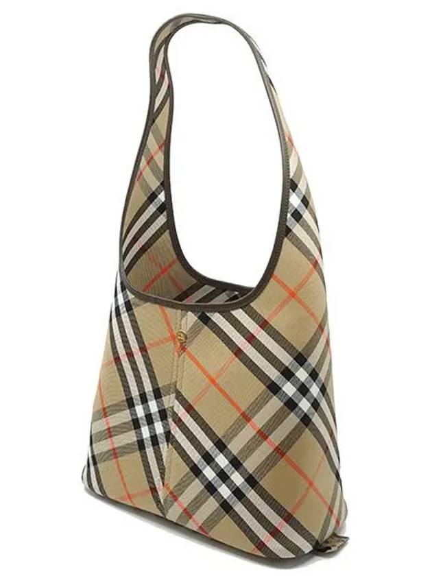 Small Check Pattern Cotton Shoulder Bag Beige - BURBERRY - BALAAN 3