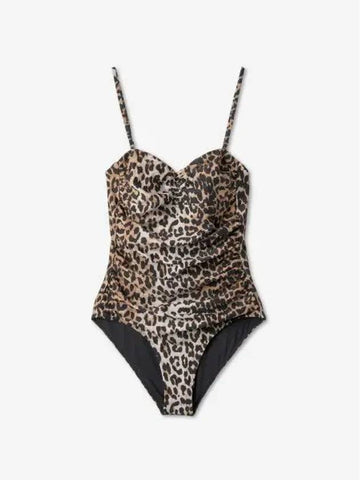 Drape Swimsuit Leopard A41565809943 - GANNI - BALAAN 1