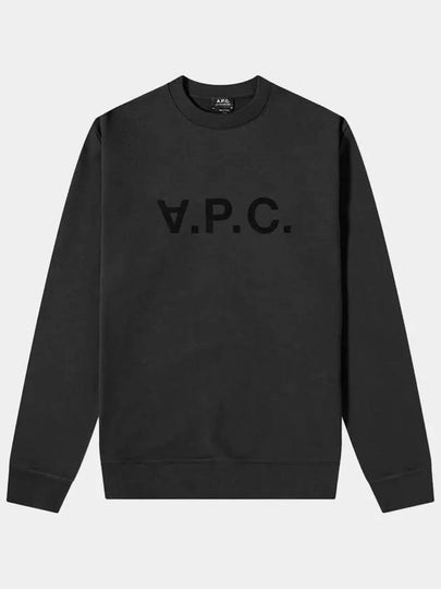 Men's VPC Logo Print Crew Neck Sweatshirt Black - A.P.C. - BALAAN 2