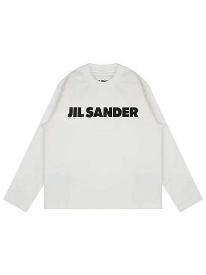 Logo Print Long Sleeve T Shirt White - JIL SANDER - BALAAN 2