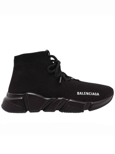 Speedrunner Lace-Up High Top Sneakers Black - BALENCIAGA - BALAAN 1