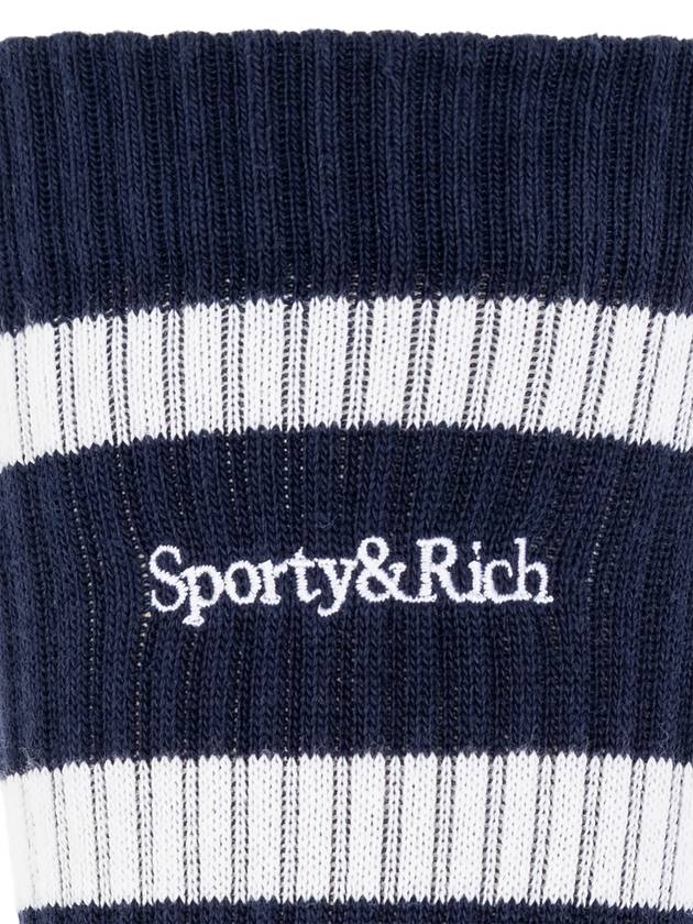 Sporty & Rich Ribbed Socks, Women's, Navy Blue - SPORTY & RICH - BALAAN 2