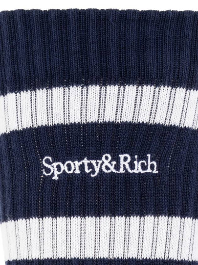 Sporty & Rich Ribbed Socks, Women's, Navy Blue - SPORTY & RICH - BALAAN 2