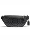 Warren Signature Canvas Belt Bag Black - COACH - BALAAN.