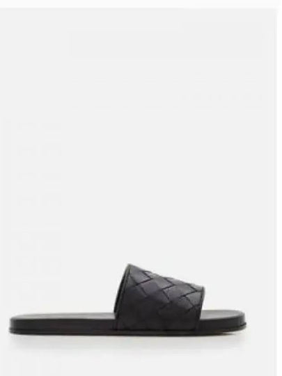 Intrecciato Leather Slippers Black - BOTTEGA VENETA - BALAAN 2