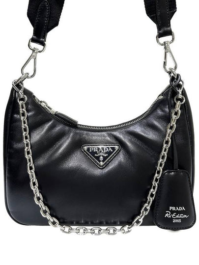 Women s 1BH204 Padded Nappa Re Edition Hobo Shoulder Bag New Built in NFC Chip - PRADA - BALAAN 2