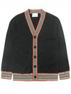 Kids Icon Stripe Trim Cardigan Black - BURBERRY - BALAAN 3