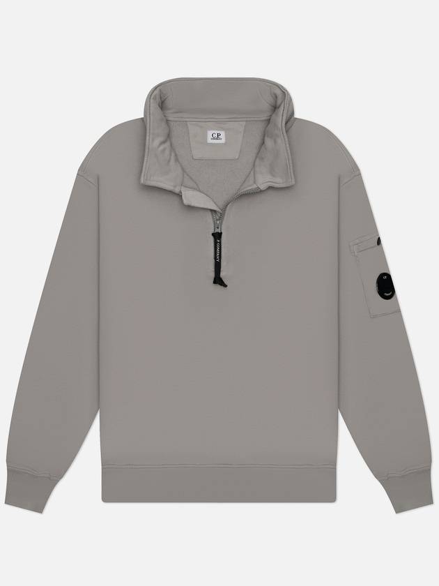 Cotton Fleece Zipped Sweatshirt Grey - CP COMPANY - BALAAN 2