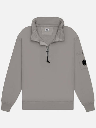 Cotton Fleece Zipped Sweatshirt Grey - CP COMPANY - BALAAN 2