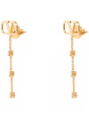 V Logo Metal Crystal Earrings Gold - VALENTINO - BALAAN 2