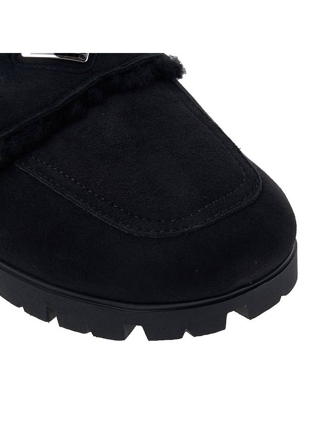 Shearling Sabots Slippers Black - PRADA - BALAAN 10