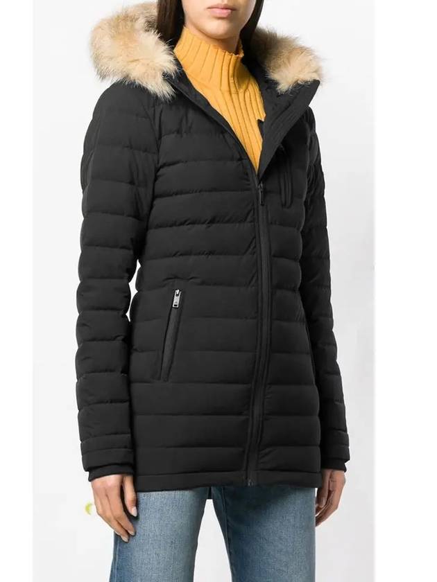 Rose Lawn Fox Fur Hooded Padding Jacket Black MK8517LFFH 292 - MOOSE KNUCKLES - BALAAN 3