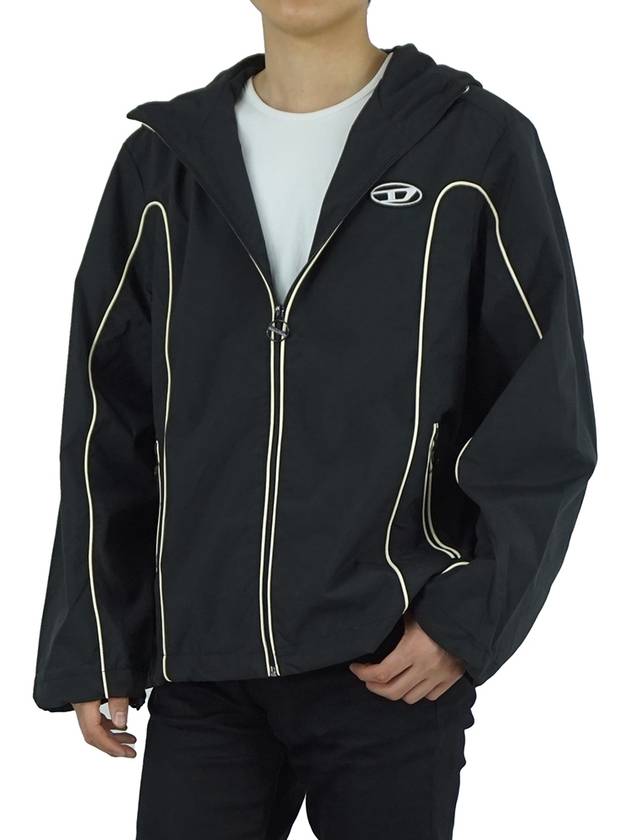 J Hives Contrast Piping Windbreaker Black - DIESEL - BALAAN 2