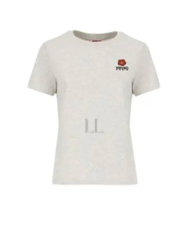 Boke Flower Logo Embroidery Short Sleeve T Shirt Pale Grey - KENZO - BALAAN 2