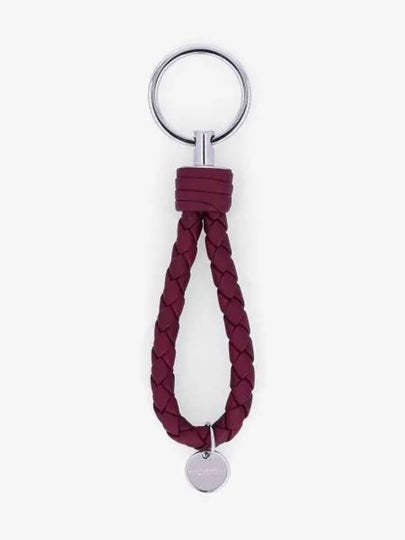 Intrecciato Leather Key Holder Burgundy - BOTTEGA VENETA - BALAAN 2