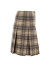 Check Patterned Pleat Skirt Brown - FABIANA FILIPPI - BALAAN 4