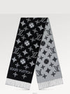 LV Essential Monogram Shine Wool Scarf Black - LOUIS VUITTON - BALAAN 3