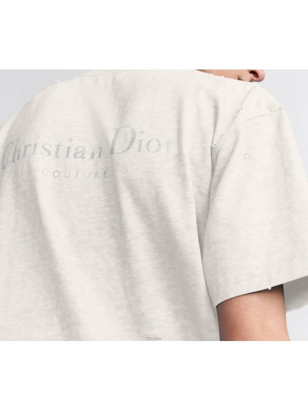 Couture Lettering Logo Short Sleeve T-Shirt White - DIOR - BALAAN 4