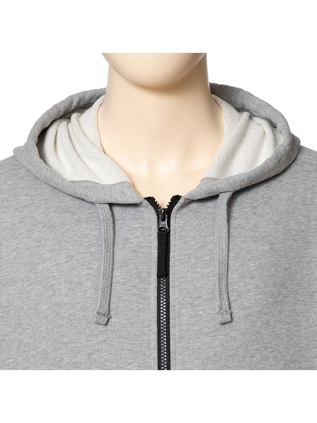 Wappen Patch Cotton Zip Up Hoodie Melange Grey - STONE ISLAND - BALAAN 5