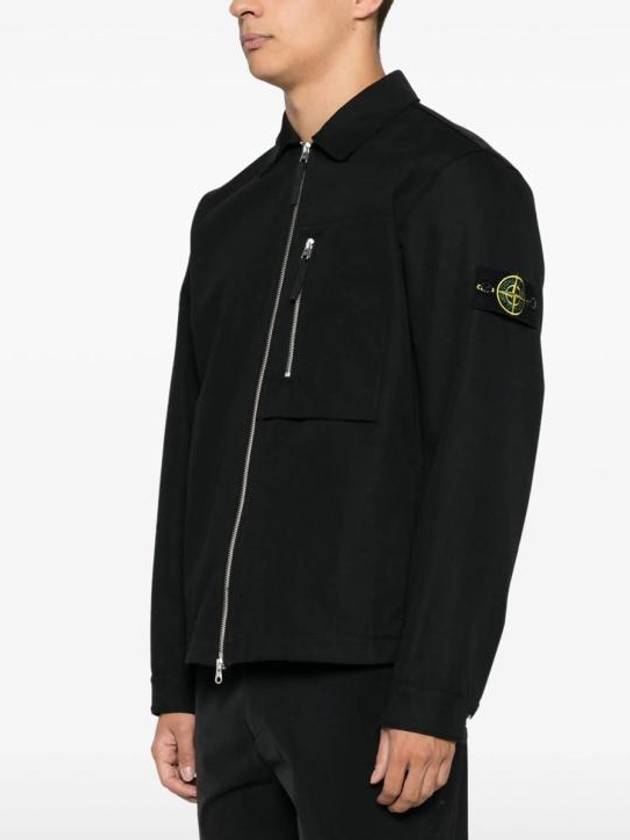 11103 Cotton Nylon Drill Overshirt Jacket Black - STONE ISLAND - BALAAN 3