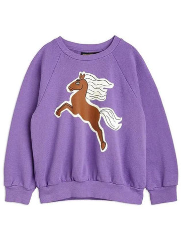 Kids Horse Printing Sweatshirt Purple 22720155 45 - MINI RODINI - BALAAN 1