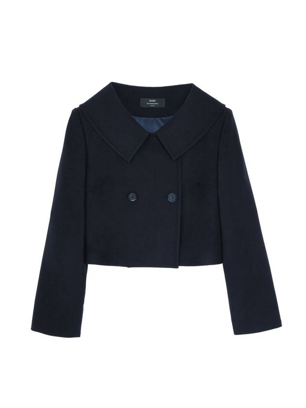 Colin Wool Lovely Sailor Big Collar Double Button Crop Jacket Midnight COLIN41MN - RAMUSTUDIO - BALAAN 3