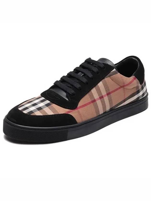 Vintage Check Cotton Suede Low Top Sneakers Brown - BURBERRY - BALAAN 2