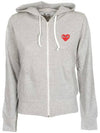 Play Women's Heart Logo Patch Hooded Zip Up P1 T249 1 Gray - COMME DES GARCONS - BALAAN 1