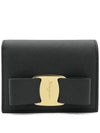 Vara Bow Gloss Flap Half Wallet Black - SALVATORE FERRAGAMO - BALAAN 2