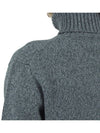 Embroidered Logo Cashmere Wool Turtleneck Grey - AMI - BALAAN 10