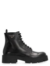 Brushed Leather Combat Boots Black - PRADA - BALAAN 2