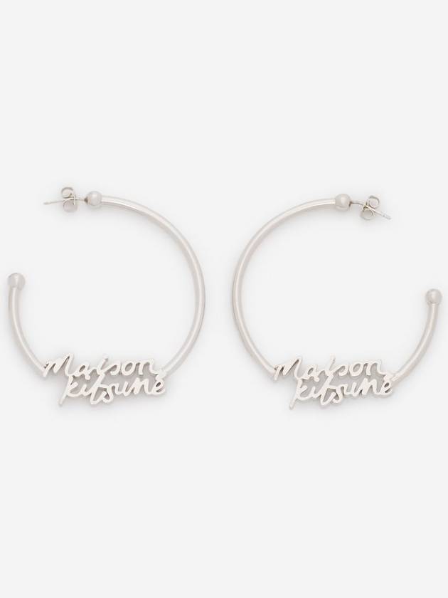 Handwriting Hoop Earrings Silver - MAISON KITSUNE - BALAAN 2