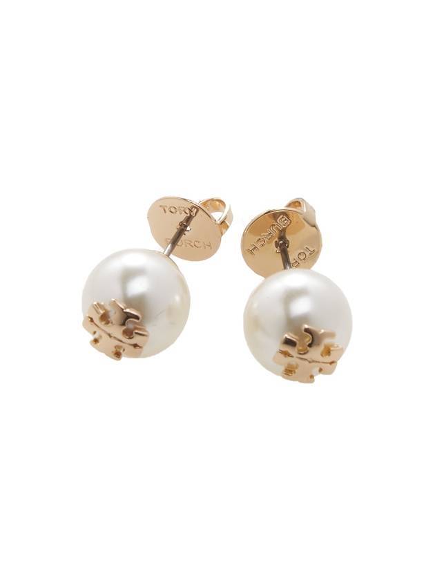 Crystal Pearl Stud Earrings Gold - TORY BURCH - BALAAN 1