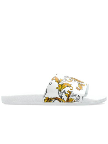 Versace Jeans Couture Rubber Slides With Print, Men's, White - VERSACE - BALAAN 1