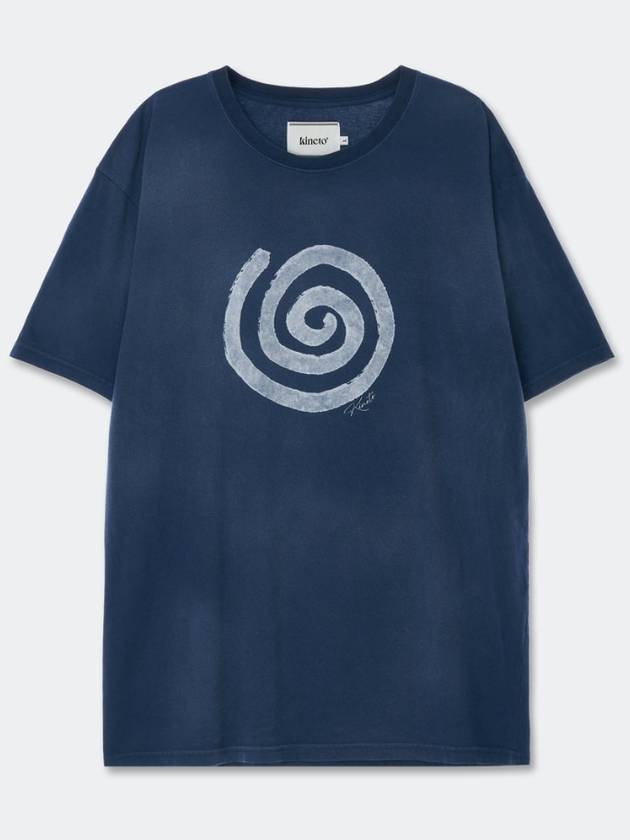 Sulfur Dyed Blow Wind Print T Shirt_Dusty Blue_W - KINETO - BALAAN 3