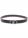 Double Gancini Reversible Leather Belt Black Auburn - SALVATORE FERRAGAMO - BALAAN 5