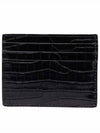 Logo Crocodile Card Wallet Black - TOM FORD - BALAAN.