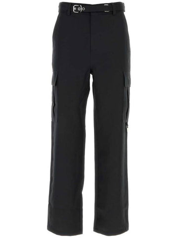 Padlock Belted Cargo Straight Pants Black - JW ANDERSON - BALAAN 1