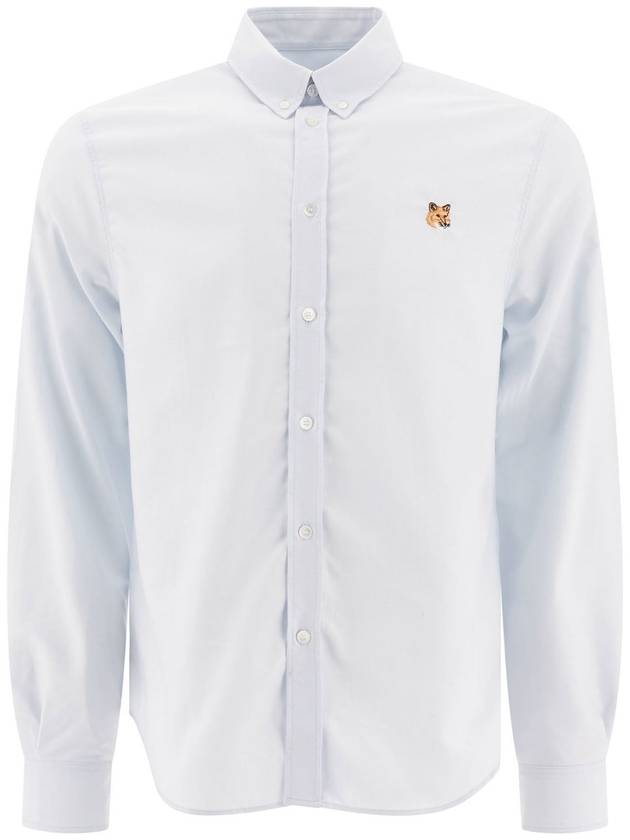 Mini Fox Head Classic BD Long Sleeve Shirt Blue - MAISON KITSUNE - BALAAN 1