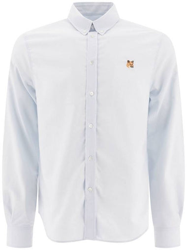 Mini Fox Head Classic BD Long Sleeve Shirt Blue - MAISON KITSUNE - BALAAN 1