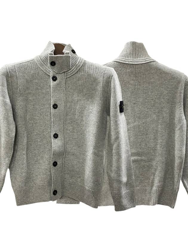 Kids Wool Viscose Nylon Cashmere Cardigan Grey - STONE ISLAND - BALAAN 2