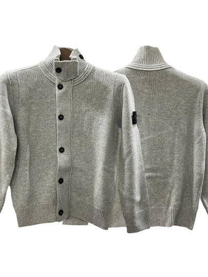 Kids Wool Viscose Nylon Cashmere Cardigan Grey - STONE ISLAND - BALAAN 2